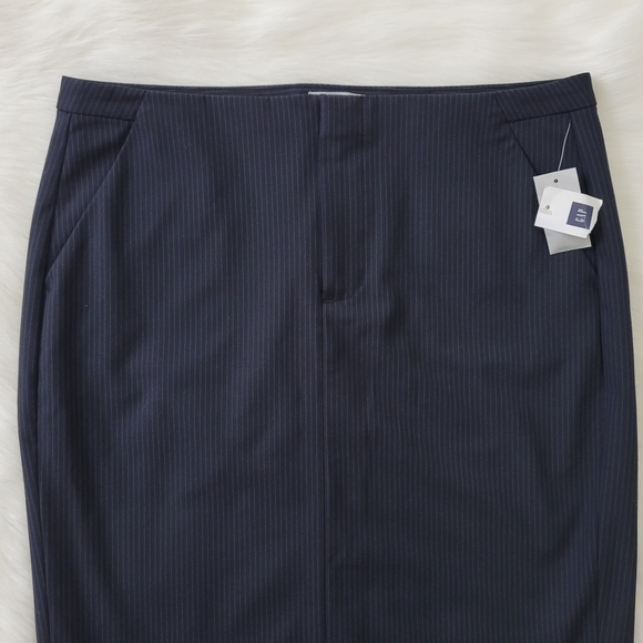Gap Navy Pinstripe Office Career Skirt 2 - Picture 2 of 8